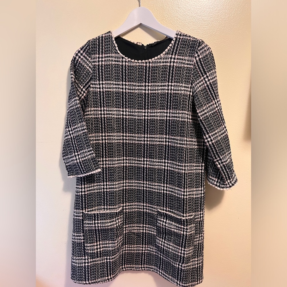 Zara Long Sleeve Midi Dress, Textured